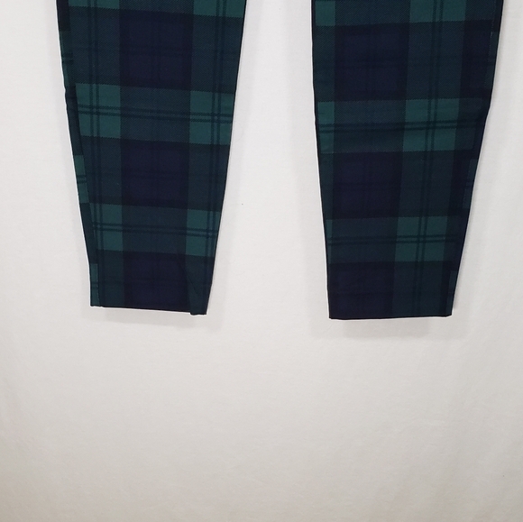 Old Navy NWT Green Plaid High-Rise Pixie Pants Women's Size 8 Never Fade - Picture 5 of 9